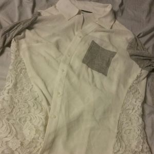 Cute Girly Lace and Chiffon Shirt